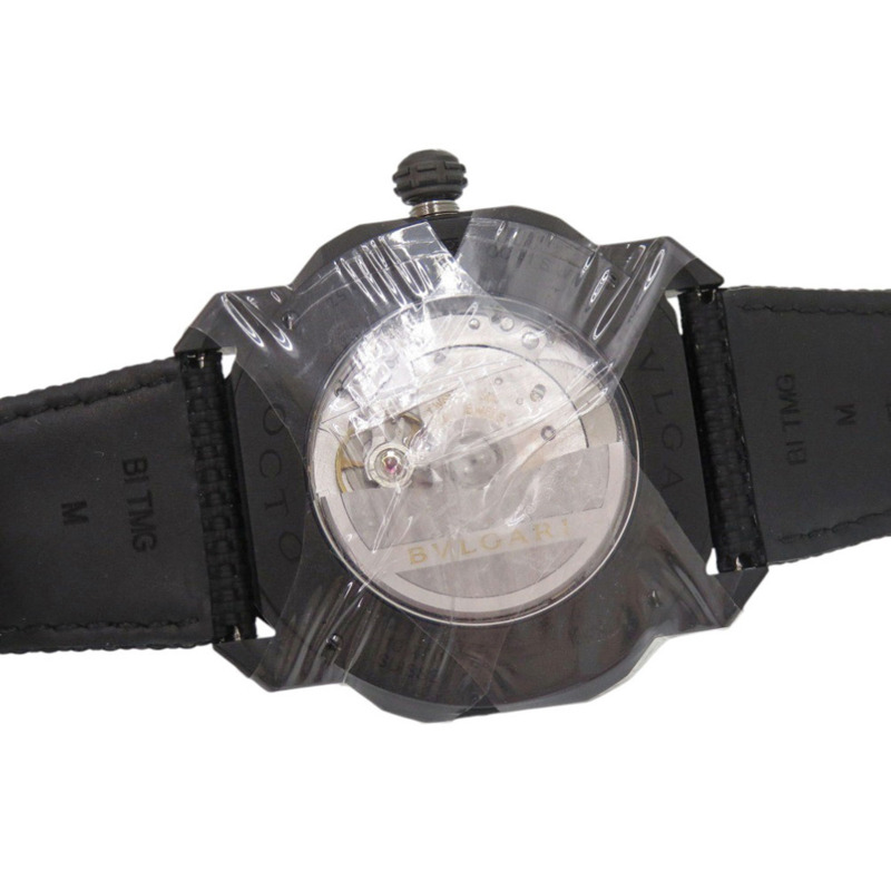 近全新寶格麗 Octo Roma 世界時腕錶 OC41SWT 不鏽鋼黑色橡膠錶帶自動上鍊腕錶，錶盤編號 0427-5