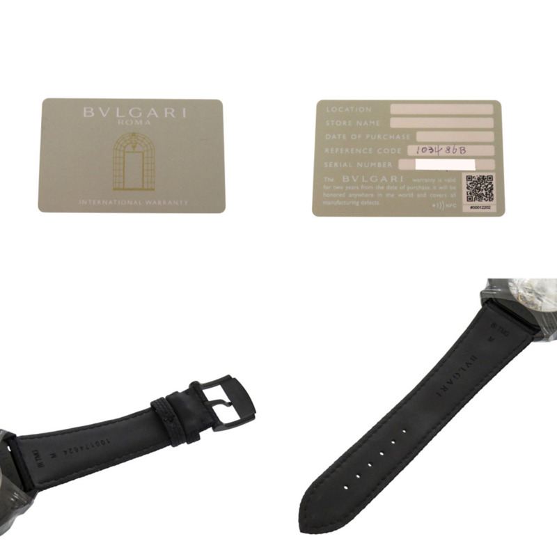 近全新寶格麗 Octo Roma 世界時腕錶 OC41SWT 不鏽鋼黑色橡膠錶帶自動上鍊腕錶，錶盤編號 0427-6