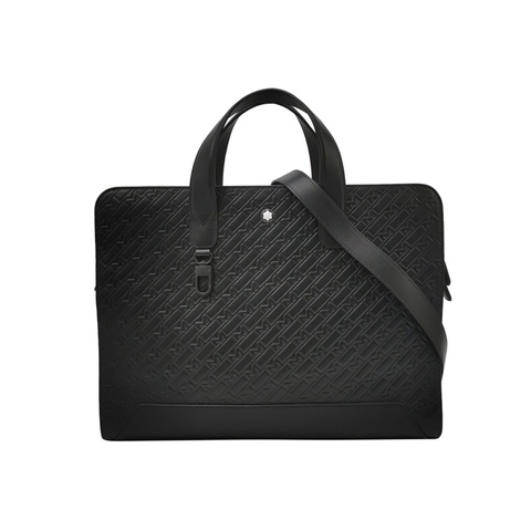 98新Montblanc萬寶龍牛皮純色壓紋徽標Logo斜挎包單肩包 。