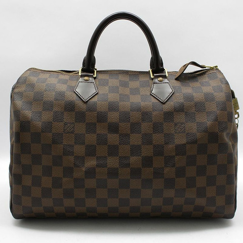 【包稅】LOUIS VUITTON N41523 Damier Ebene 帆布 Speedy 35 手提包