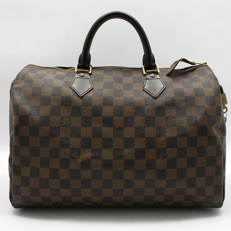 【包稅】LOUIS VUITTON N41523 Damier Ebene 帆布 Speedy 35 手提包-0