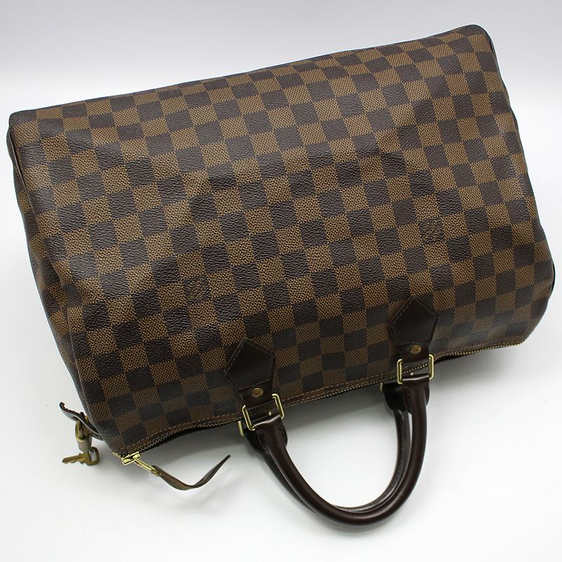 【包稅】LOUIS VUITTON N41523 Damier Ebene 帆布 Speedy 35 手提包-2