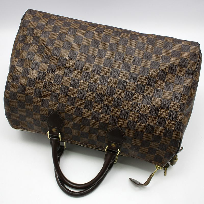 【包稅】LOUIS VUITTON N41523 Damier Ebene 帆布 Speedy 35 手提包-3
