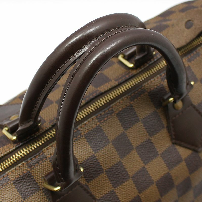 【包稅】LOUIS VUITTON N41523 Damier Ebene 帆布 Speedy 35 手提包-6