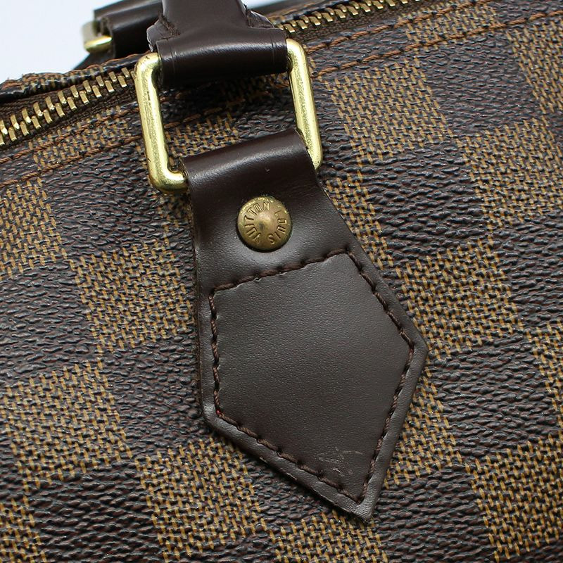 【包稅】LOUIS VUITTON N41523 Damier Ebene 帆布 Speedy 35 手提包-7