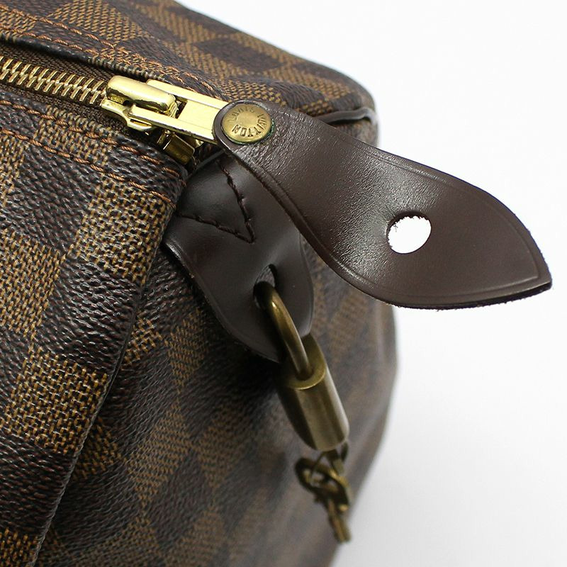 【包稅】LOUIS VUITTON N41523 Damier Ebene 帆布 Speedy 35 手提包-8