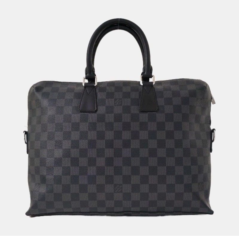 97新LOUIS VUITTON 灰色塗層帆布棋盤格單肩包手提包斜挎包-3