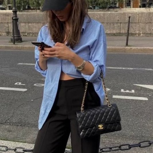 CHANEL - 黑色羊皮菱格金釦CF COCO ╻23cm-0