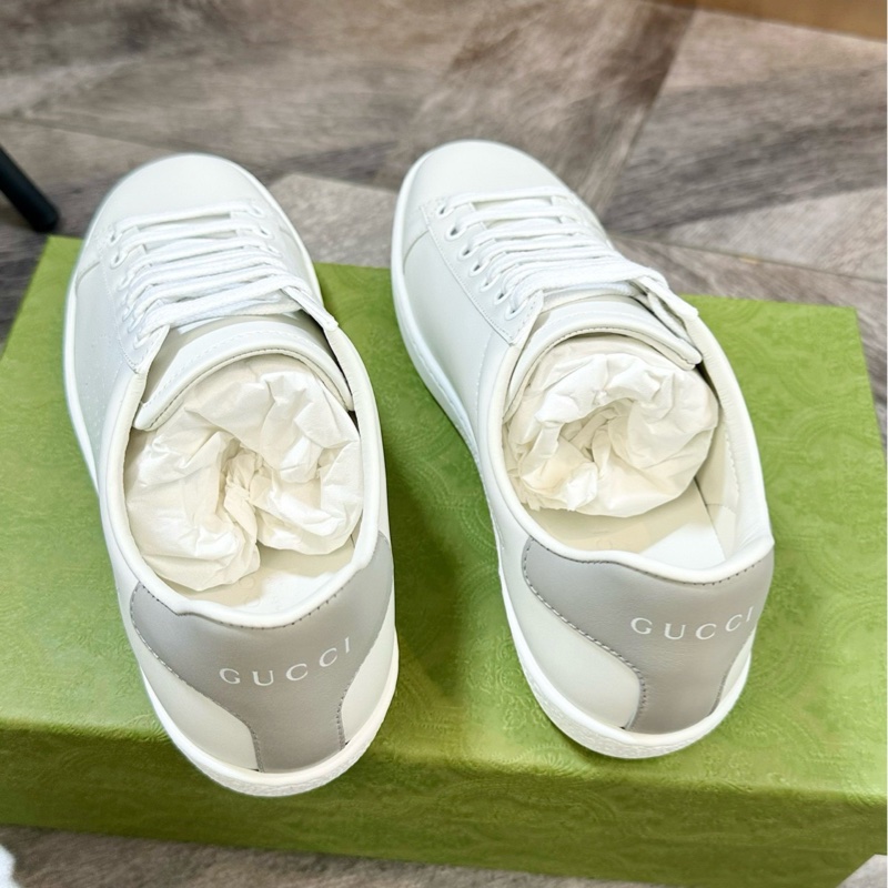 閒置新Gucci 古馳 鏤空雙G Logo 互扣運動鞋 休閒鞋 小白鞋 37.5碼灰尾拼色超好看 男女同款-3