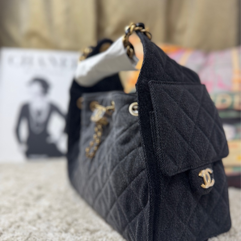 Chanel 25 小號黑色牛仔-1