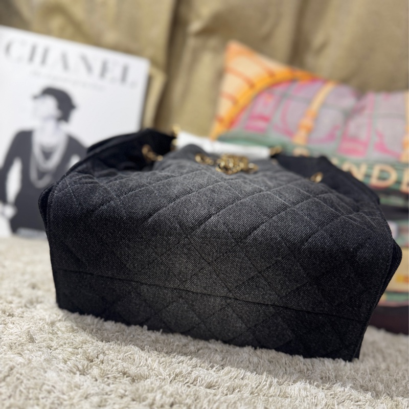 Chanel 25 小號黑色牛仔-2