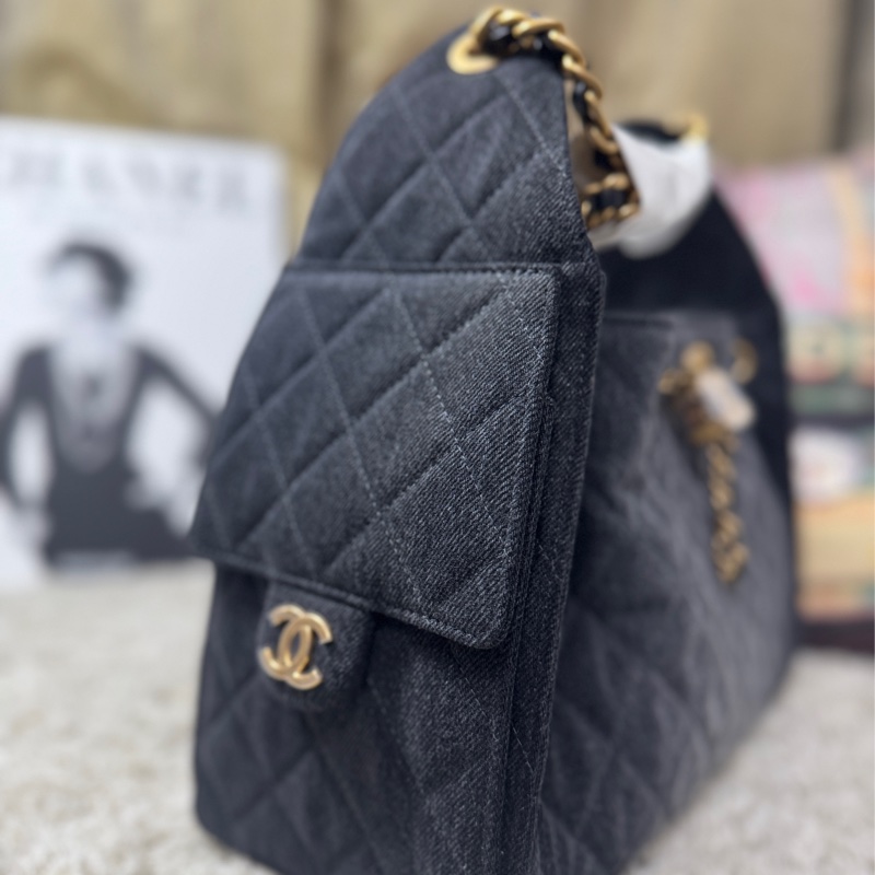 Chanel 25 小號黑色牛仔-3