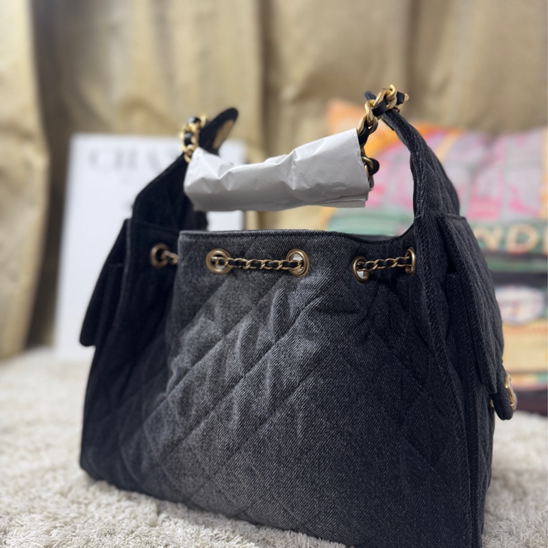 Chanel 25 小號黑色牛仔-4