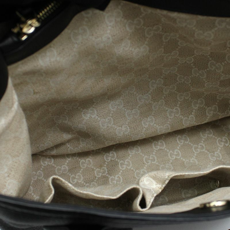 【包稅】GUCCI 黑色皮革戴安娜竹柄手提包 282317-10