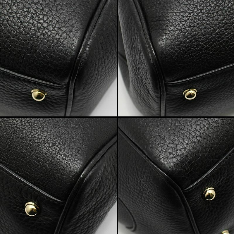 【包稅】GUCCI 黑色皮革戴安娜竹柄手提包 282317-11