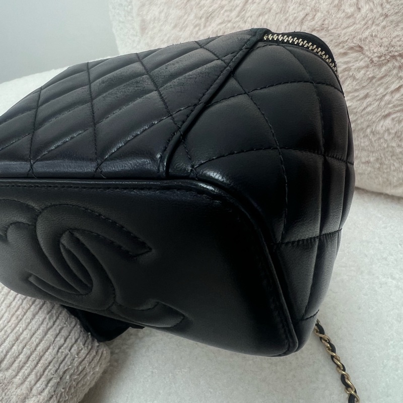 Chanel 黑色金球長盒子/化妝包-9