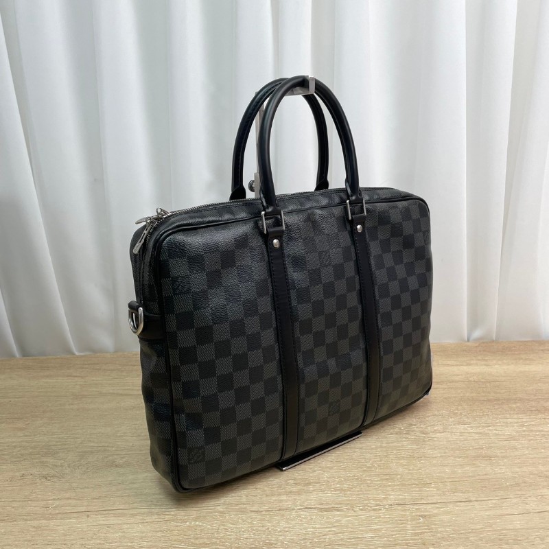 Lv 路易威登  少肩帶 棋盤格男士公文包手提包 通勤出行必備-6