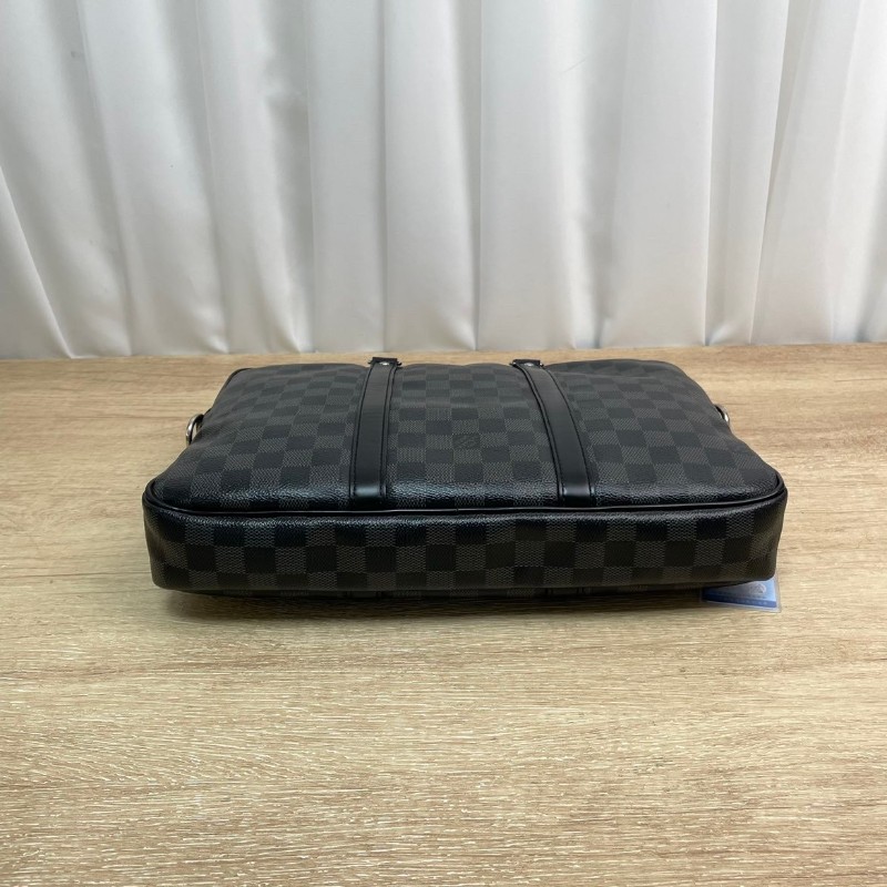 Lv 路易威登  少肩帶 棋盤格男士公文包手提包 通勤出行必備-9