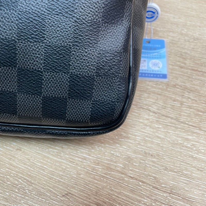 Lv 路易威登  少肩帶 棋盤格男士公文包手提包 通勤出行必備-11