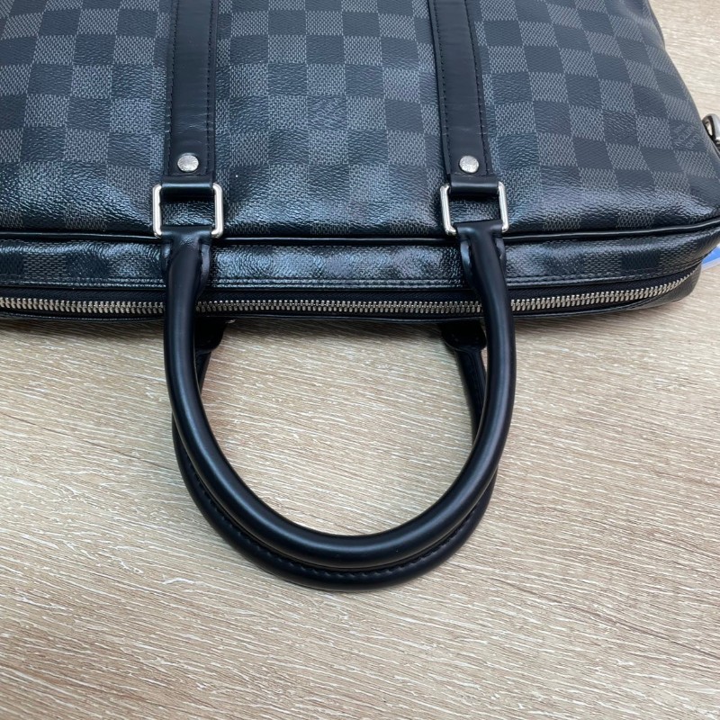 Lv 路易威登  少肩帶 棋盤格男士公文包手提包 通勤出行必備-18