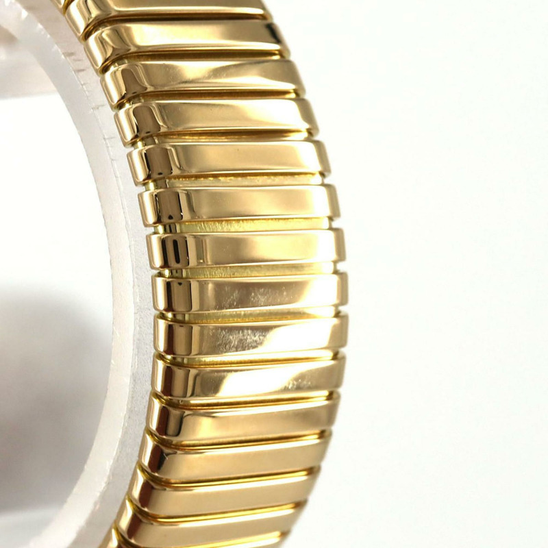 寶格麗 Tubogas 12P黃金大號 BB192TG 石英錶-4