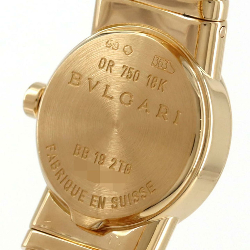 寶格麗 Tubogas 12P黃金大號 BB192TG 石英錶-5