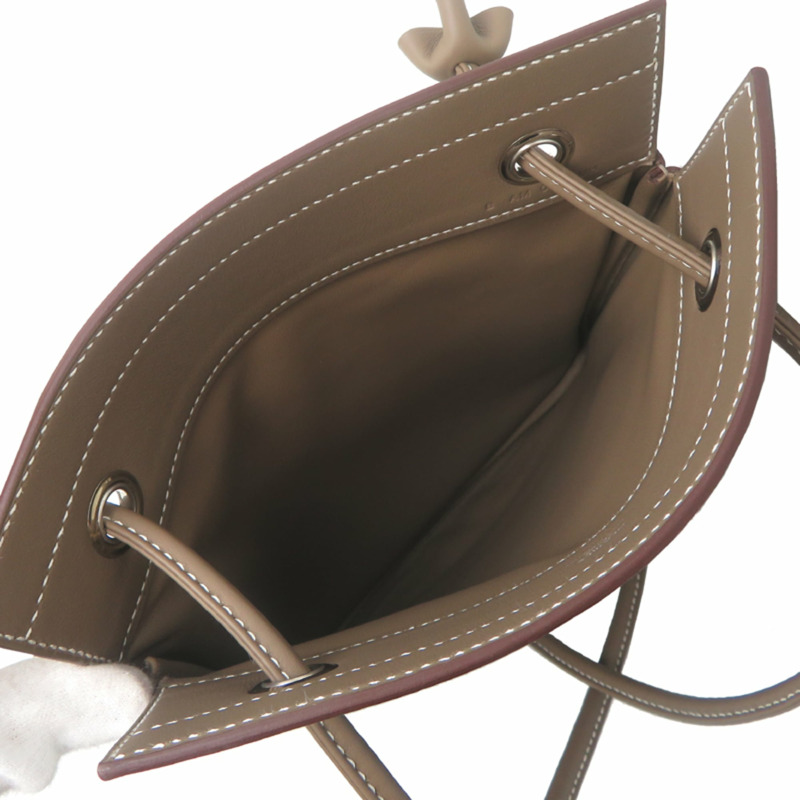 愛馬仕 Hermès Aline Mini B 2023 女士單肩包，Swift Etoupe（灰色）色-5