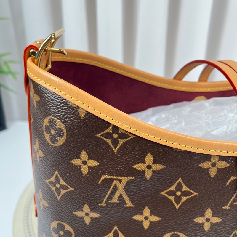 ghh bj zzz LV路易威登  芯片款 Carryall PM小号子母包 经典老花满印购物袋 涂层帆布拼牛皮饰边 手提单肩包托特包 女款 棕色-15