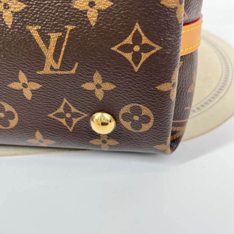 ghh bj zzz LV路易威登  芯片款 Carryall PM小号子母包 经典老花满印购物袋 涂层帆布拼牛皮饰边 手提单肩包托特包 女款 棕色-18