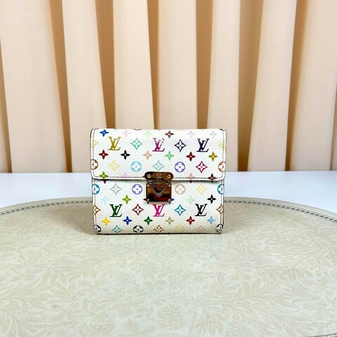 LV Louis Vuitton路易威登白三彩錢包
