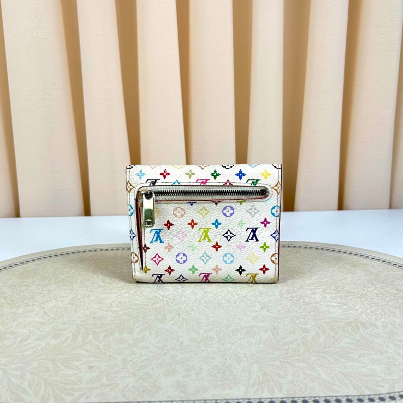 LV Louis Vuitton路易威登白三彩錢包-6