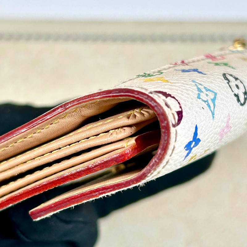 LV Louis Vuitton路易威登白三彩錢包-9