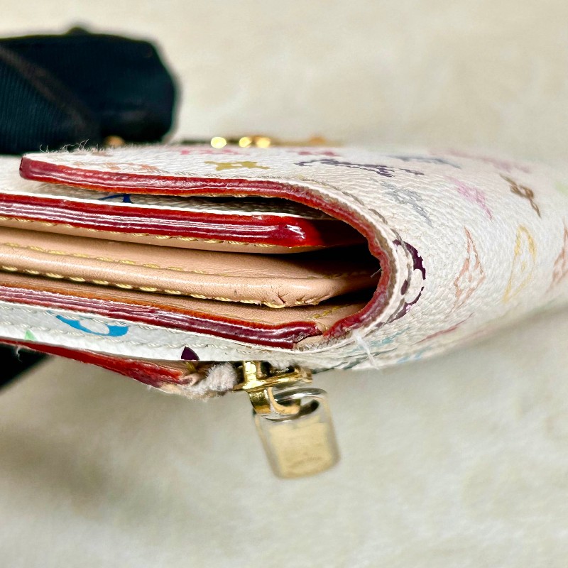 LV Louis Vuitton路易威登白三彩錢包-10