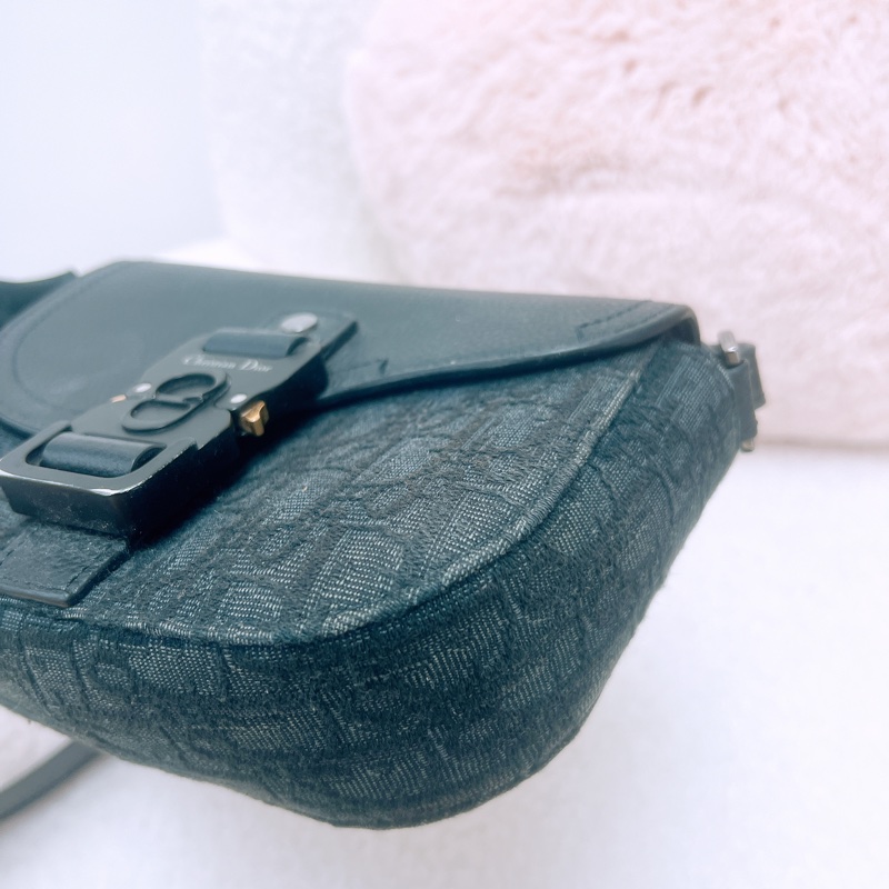 Dior saddle mini 黑色老花馬鞍包/郵差包-3