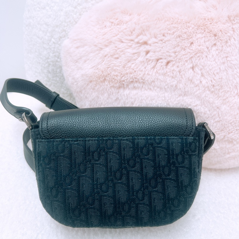 Dior saddle mini 黑色老花馬鞍包/郵差包-5