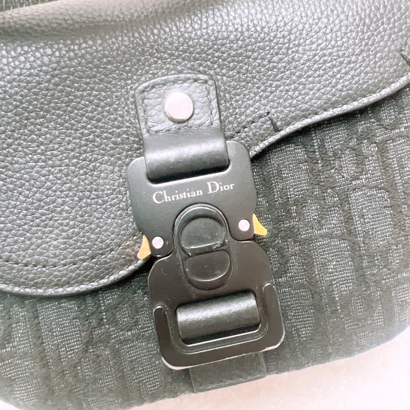 Dior saddle mini 黑色老花馬鞍包/郵差包-6