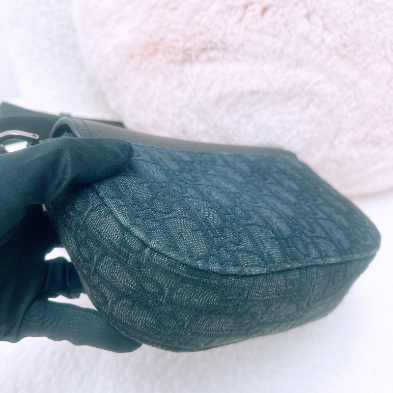 Dior saddle mini 黑色老花馬鞍包/郵差包-7