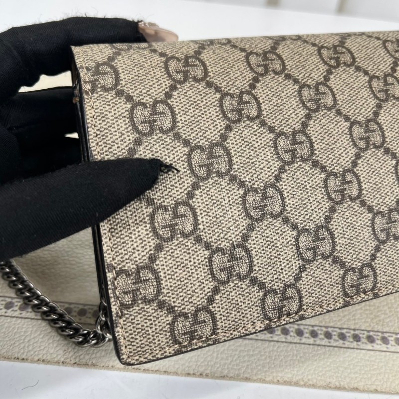 GUCCI古馳  酒神mini 鏈條單肩斜挎包 小巧精緻 氣質百搭 也可當作手拿包-12