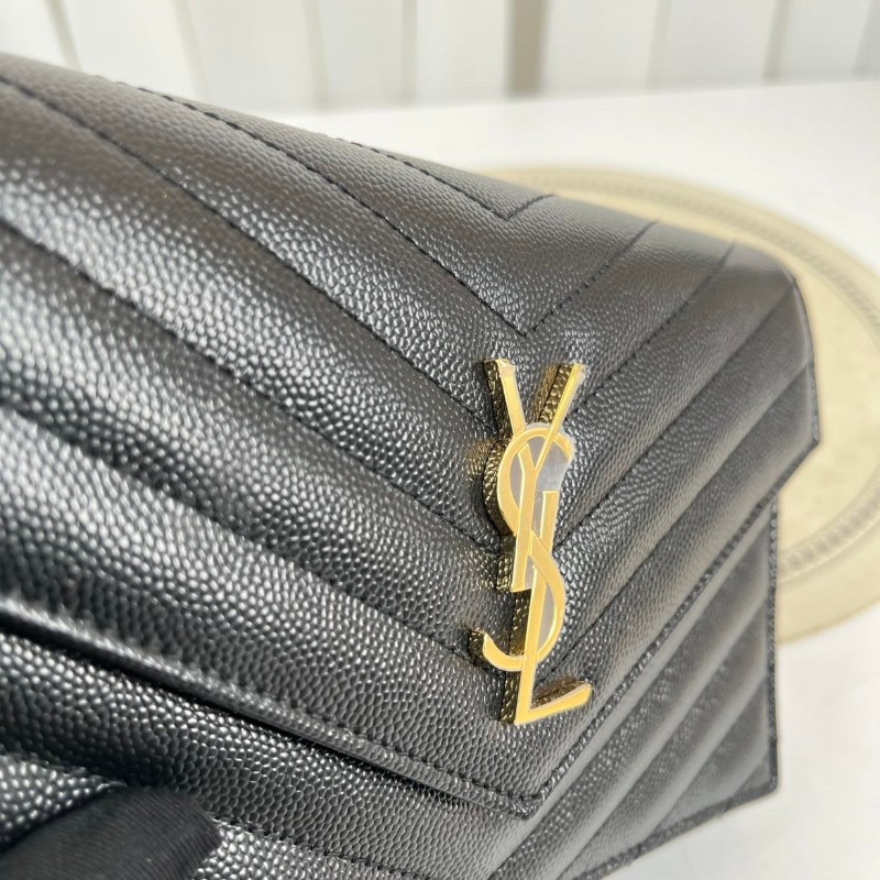 聖羅蘭YSL  黑金魚子醬 woc信封包鏈條包-8