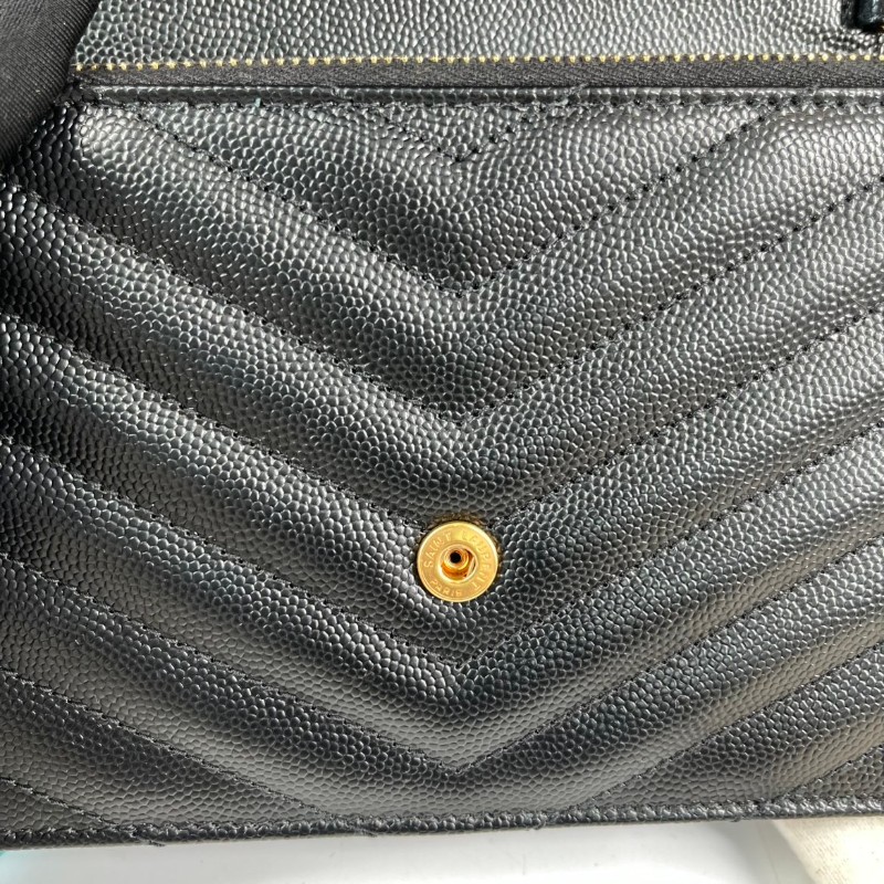 聖羅蘭YSL  黑金魚子醬 woc信封包鏈條包-9