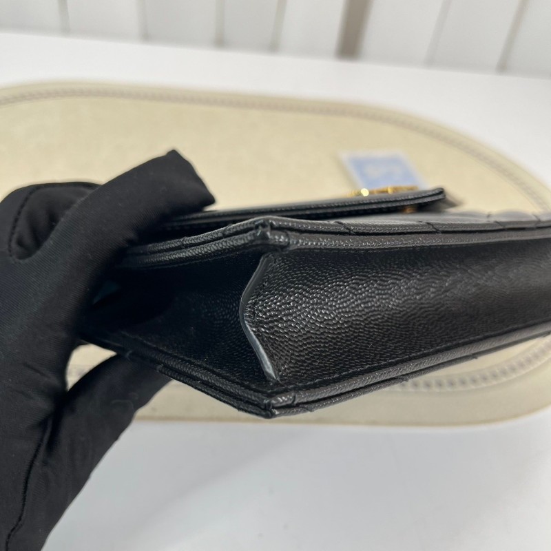 聖羅蘭YSL  黑金魚子醬 woc信封包鏈條包-13