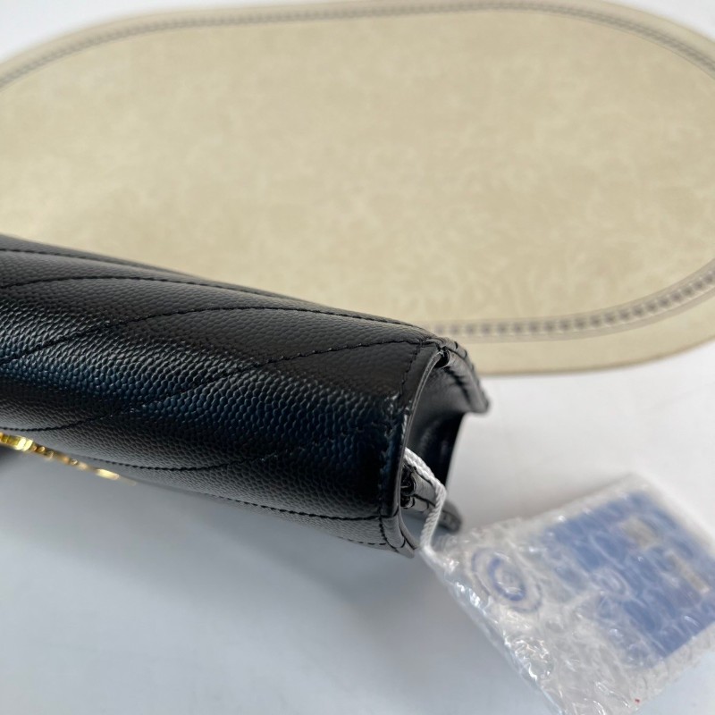 聖羅蘭YSL  黑金魚子醬 woc信封包鏈條包-15