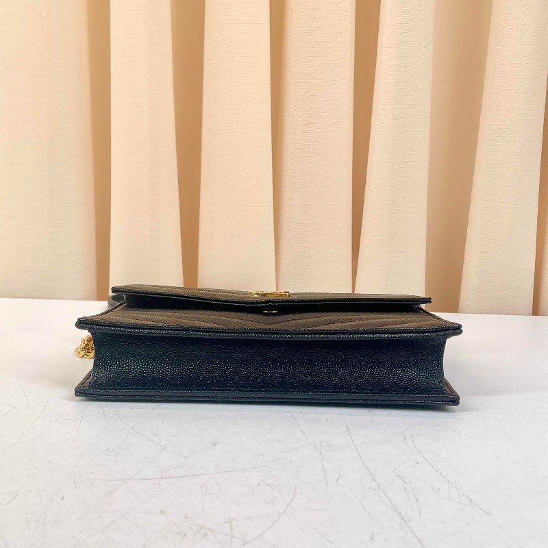 聖羅蘭YSL  黑金魚子醬 woc信封包鏈條包-17