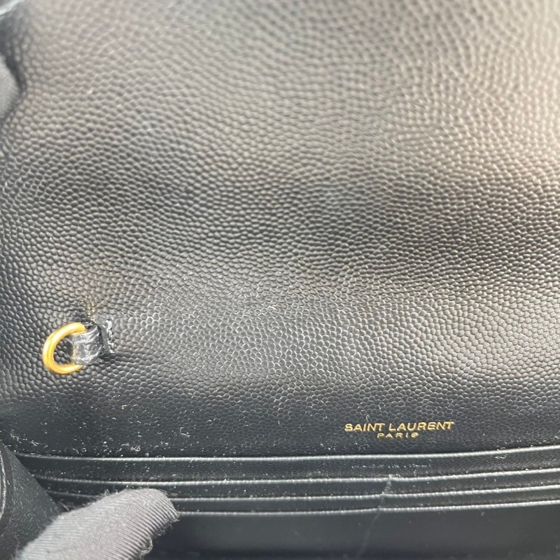 聖羅蘭YSL  黑金魚子醬 woc信封包鏈條包-22