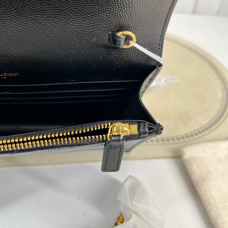 聖羅蘭YSL  黑金魚子醬 woc信封包鏈條包-25