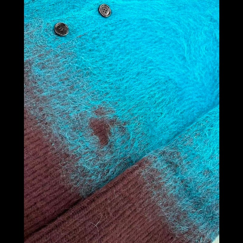 Burberry 雙色馬海毛羊毛混紡開襟衫 男款M 碼-3