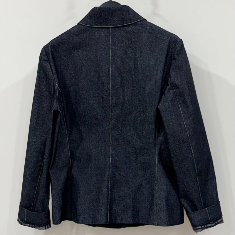 BURBERRY 倫敦 滿版格紋牛仔外套-2