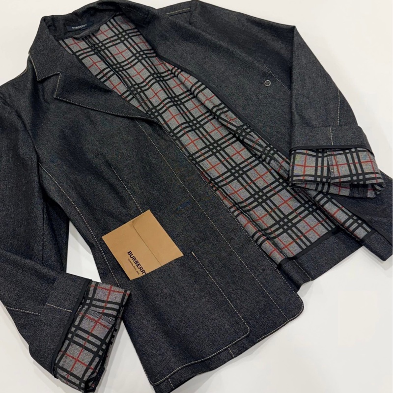 BURBERRY 倫敦 滿版格紋牛仔外套-3