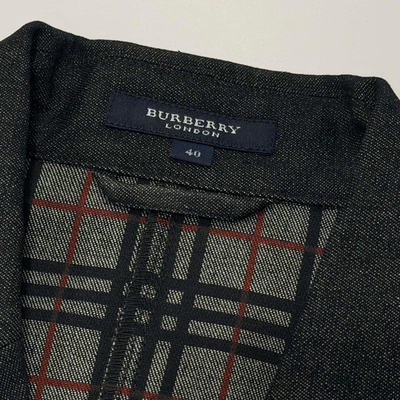 BURBERRY 倫敦 滿版格紋牛仔外套-8