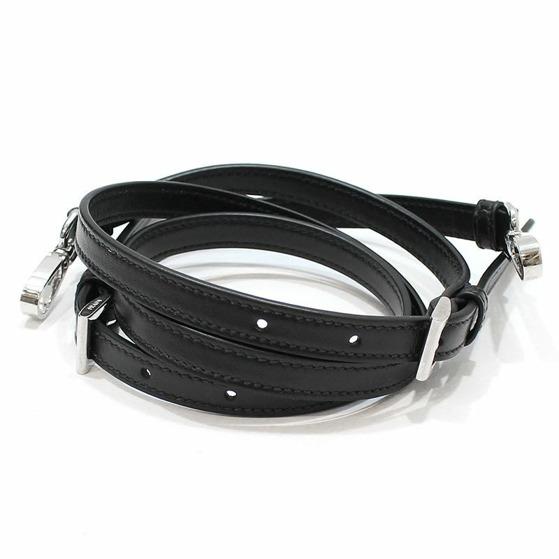 【包稅】PRADA 1BA332 黑色柔軟小牛皮三角形標誌單肩斜背包-8